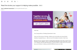 our meal serving partner Foodbank